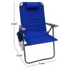 2-Pack 4-Position Oversize Beach Chair; Blue